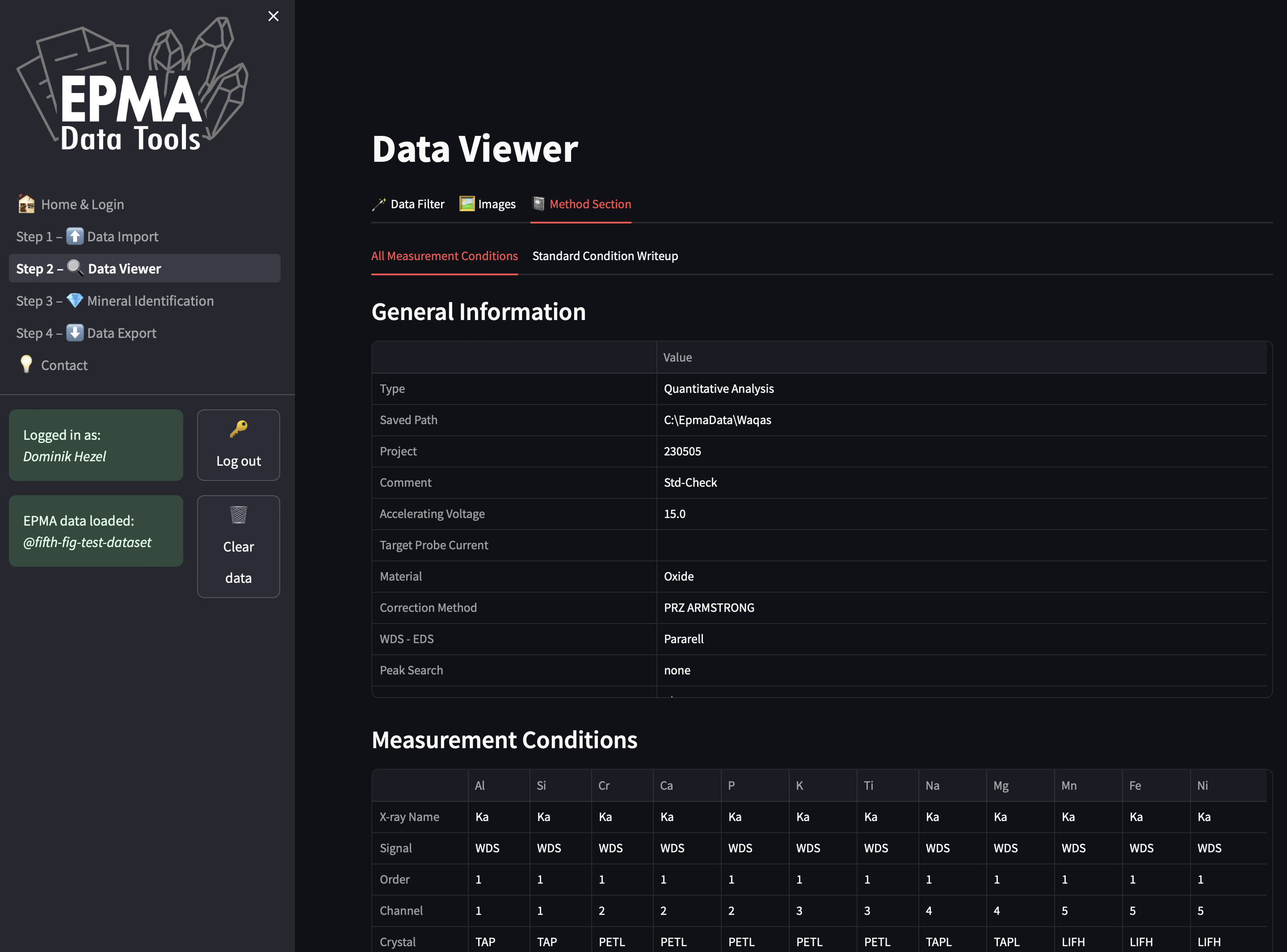 Landing page of the EPMA Data Tools web app.